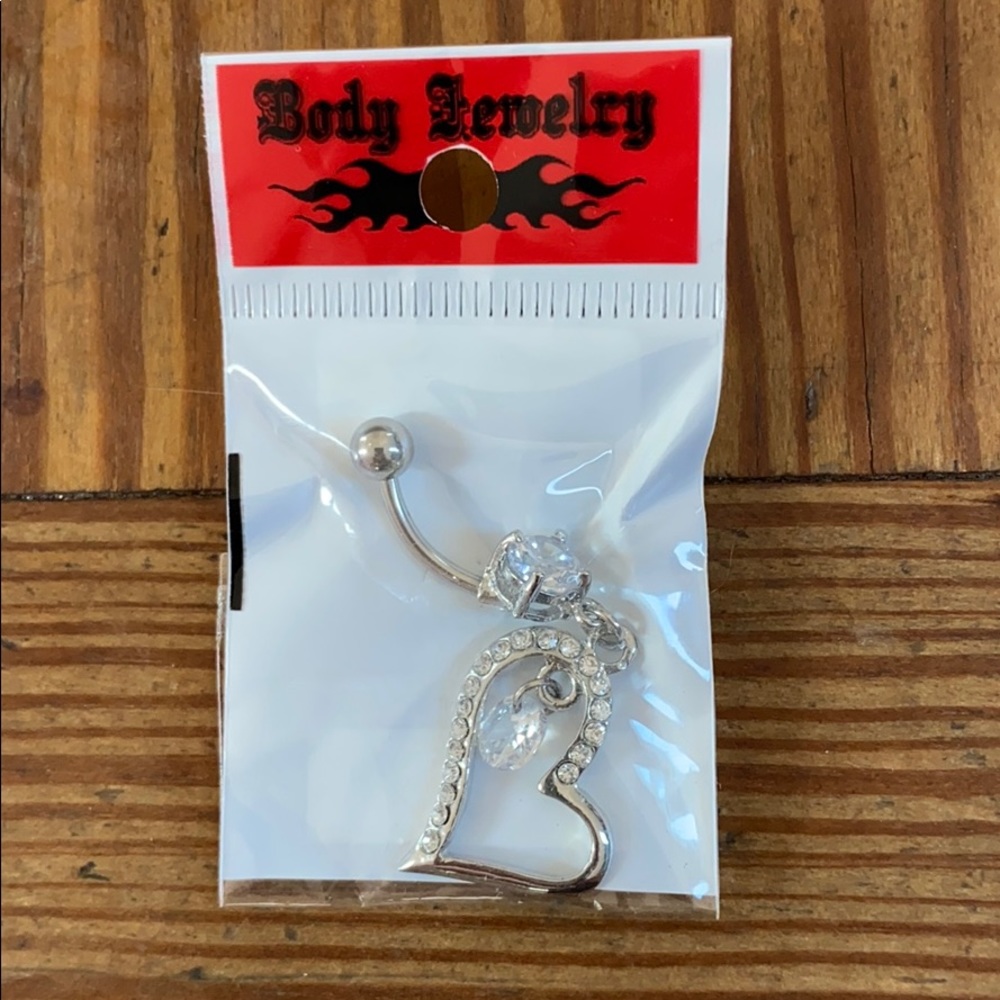 Heart belly button ring